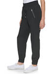 Drawstring Joggers with Zip Detail