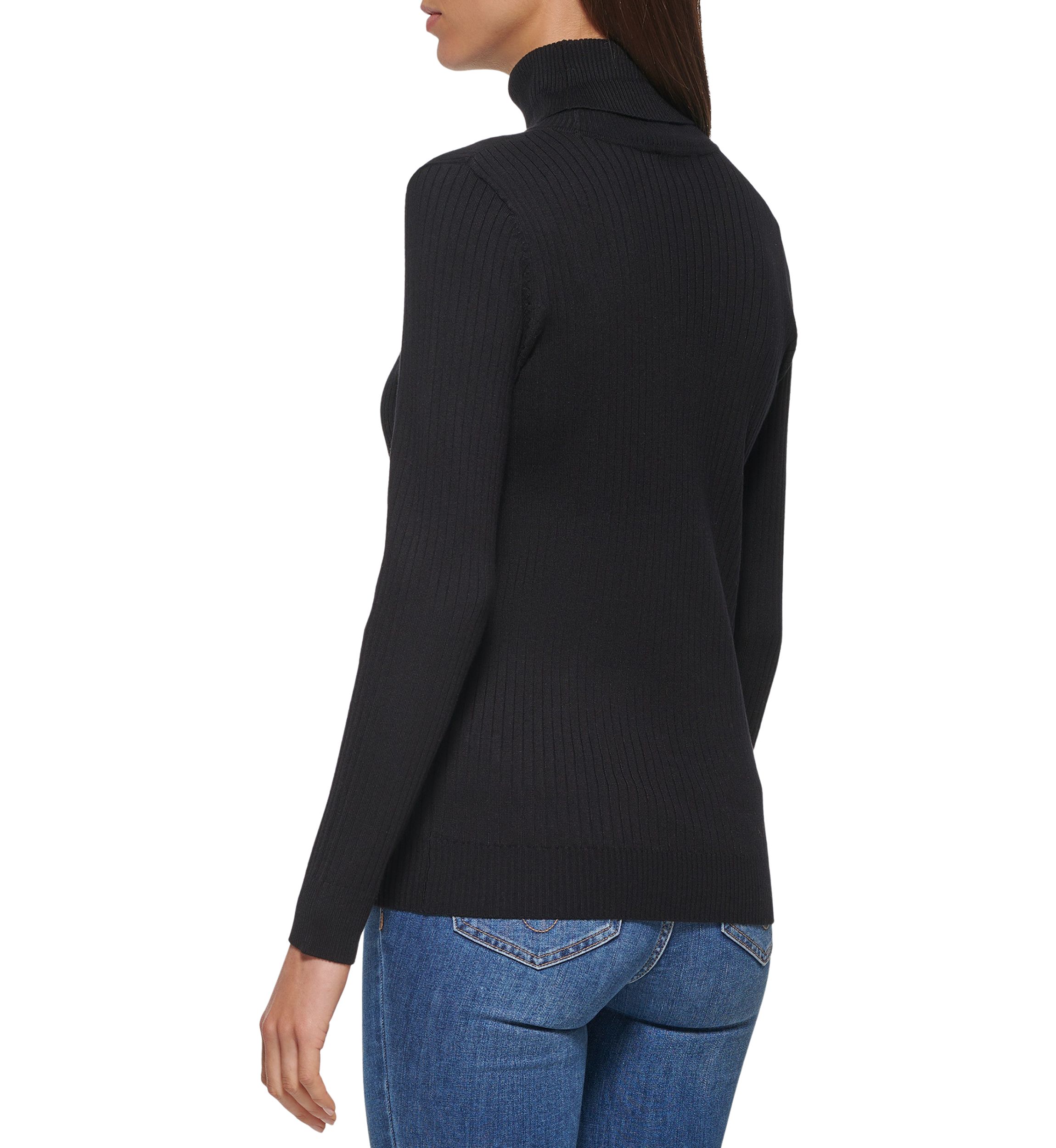 Womens Allover Rib Turtleneck Sweater