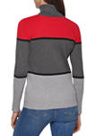 Color Block Rib Turtleneck Sweater