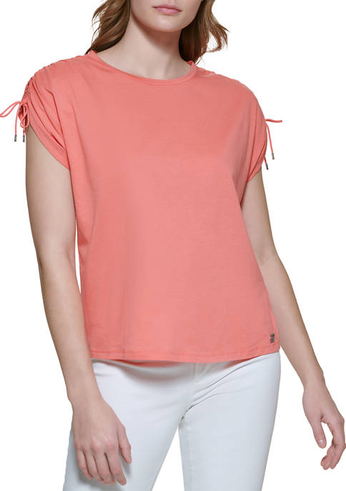Short Cinched Sleeve Top 