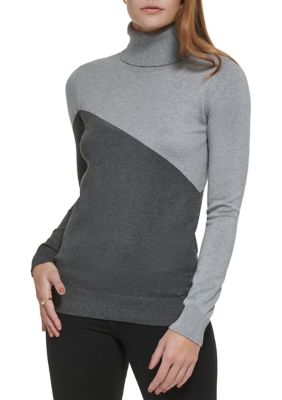Calvin Klein Women's Color Block Turtleneck Sweater | belk