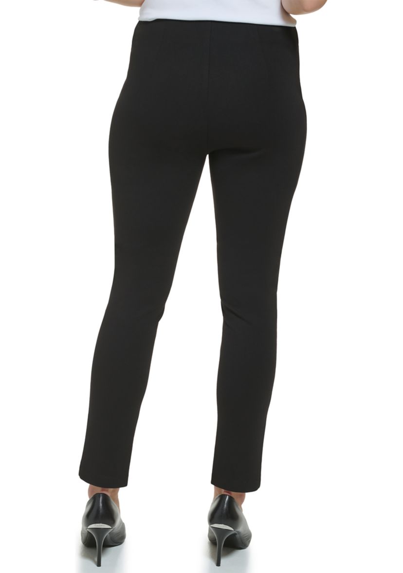 Womens Pull On Faux Leather Pants