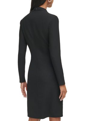 Buy Calvin Klein women round neck bell sleeve solid midi dress green Online