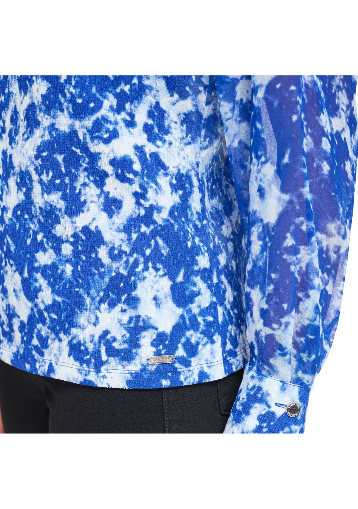 Womens Bell Sleeve Chiffon Floral Blouse