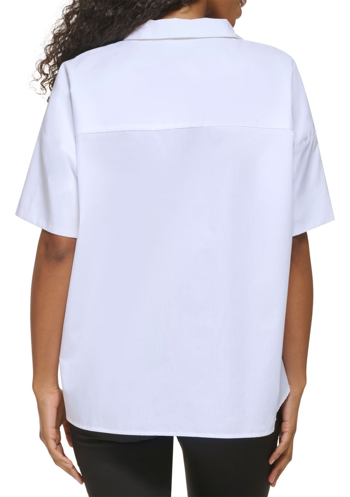 Womens Essential Short Sleeve Poplin Shirt