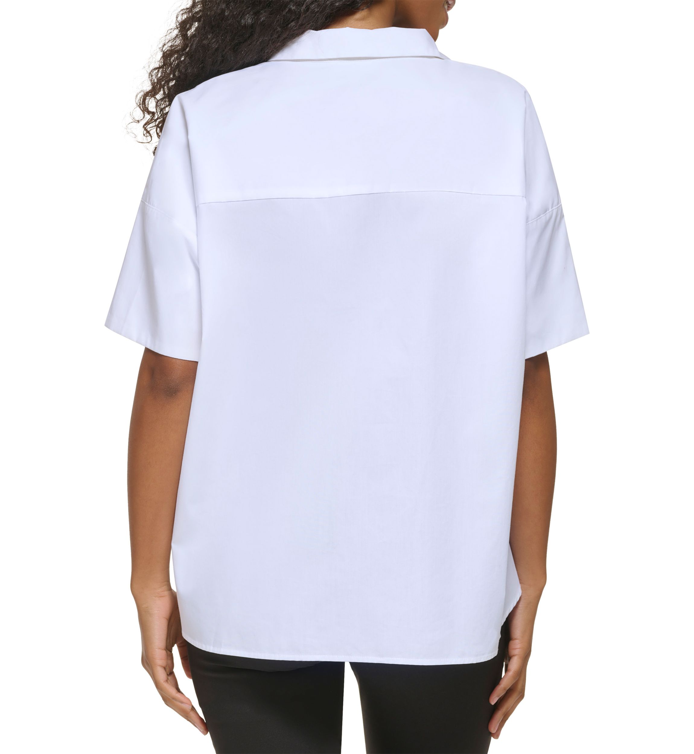 Womens Essential Short Sleeve Poplin Shirt