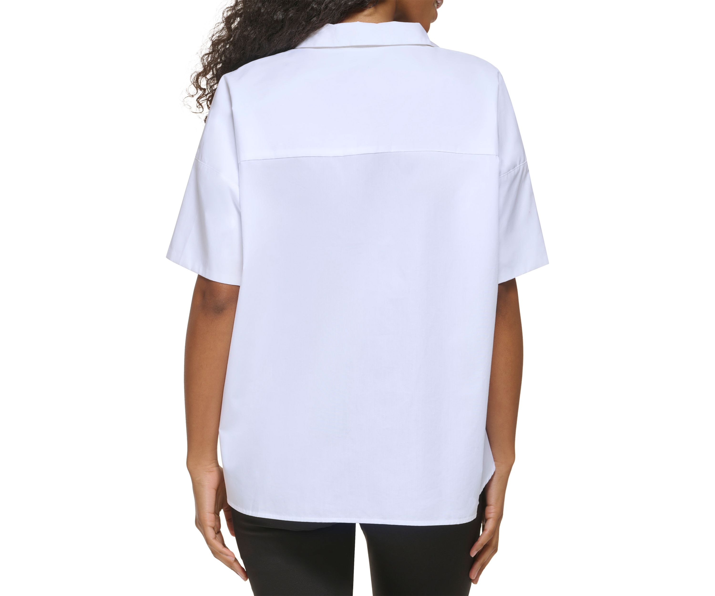 Womens Essential Short Sleeve Poplin Shirt