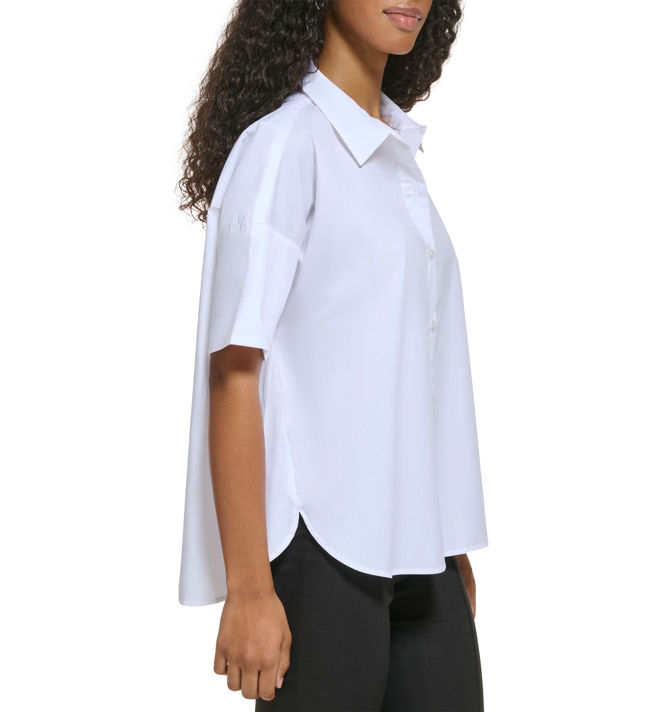 Womens Essential Short Sleeve Poplin Shirt