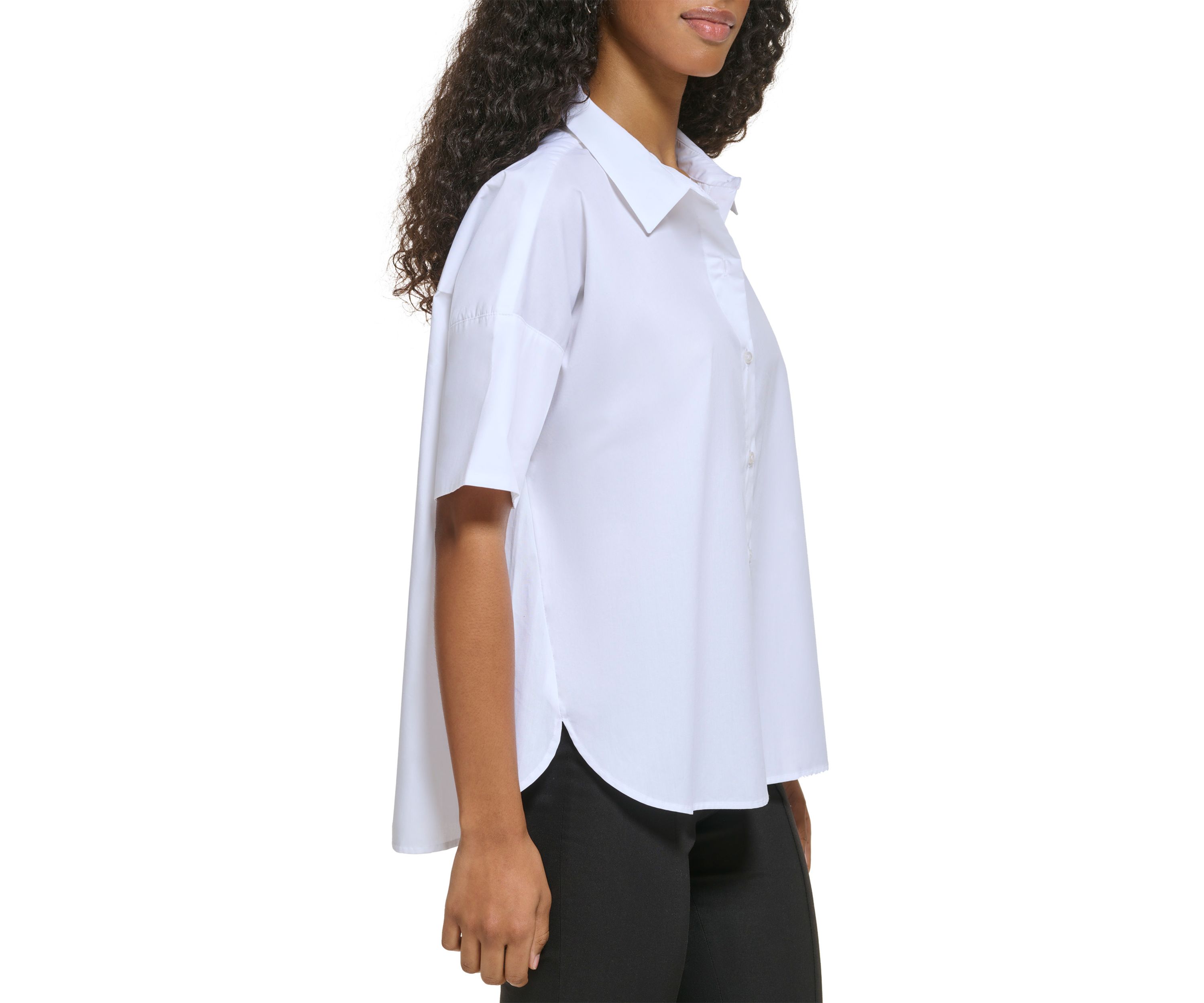 Womens Essential Short Sleeve Poplin Shirt