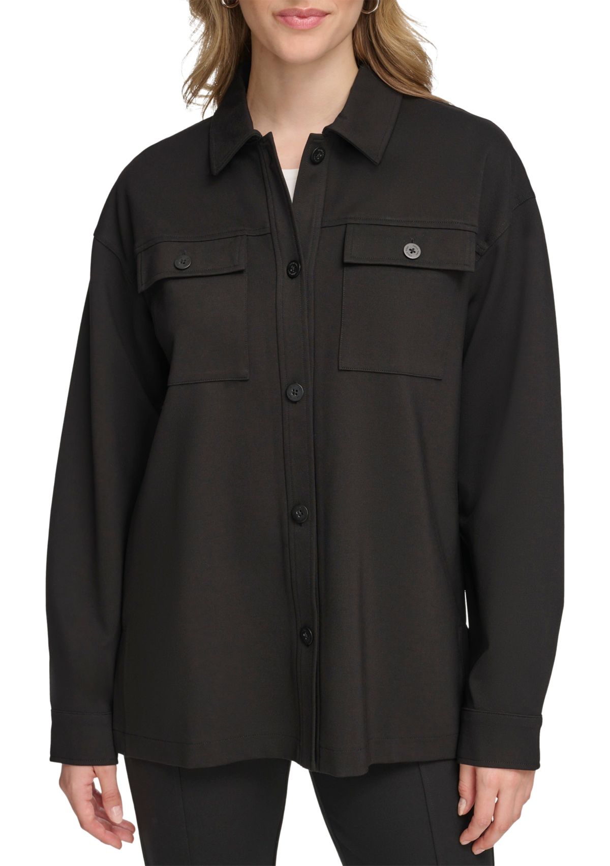 Womens Essentials Ponte Shacket