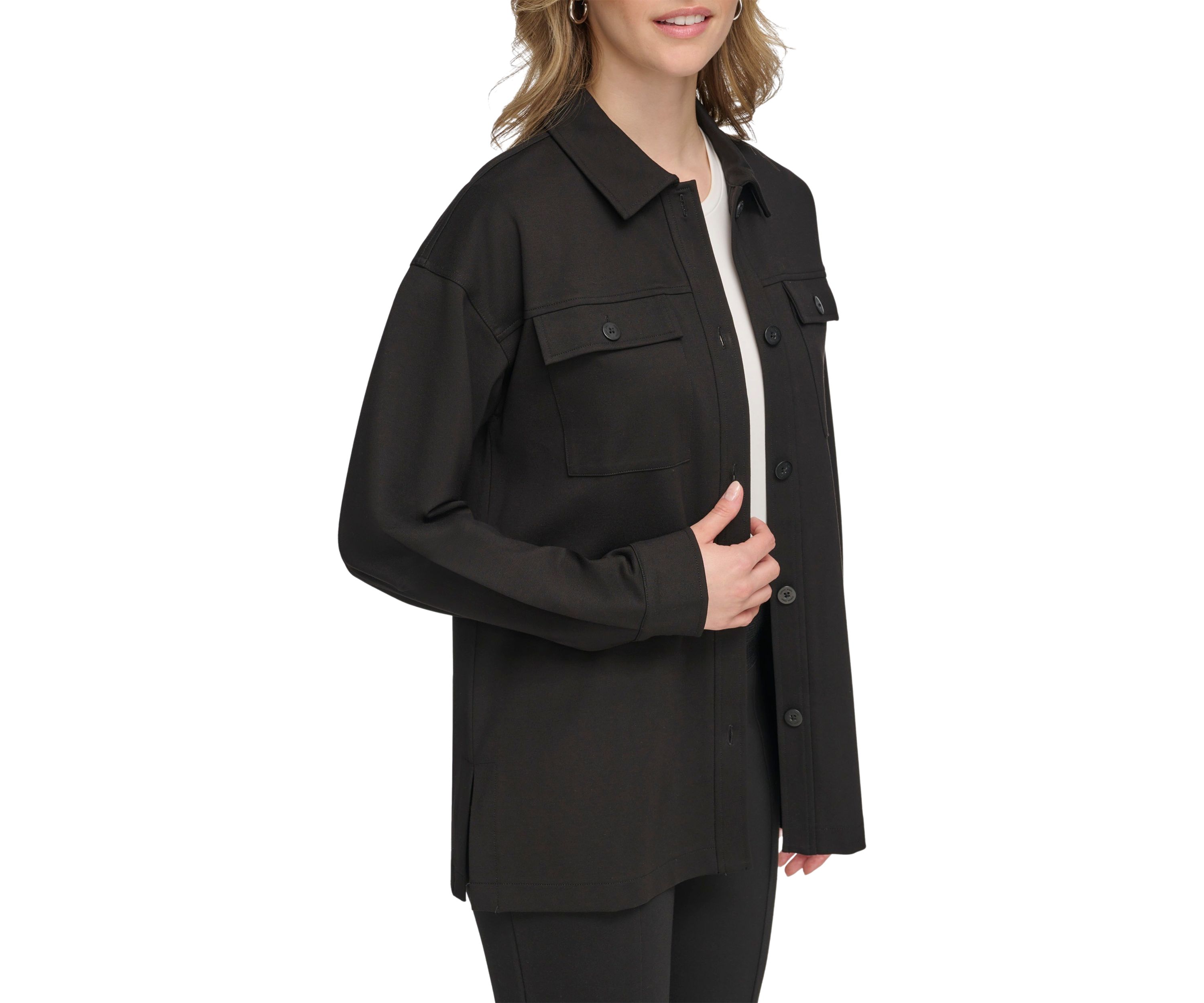 Womens Essentials Ponte Shacket