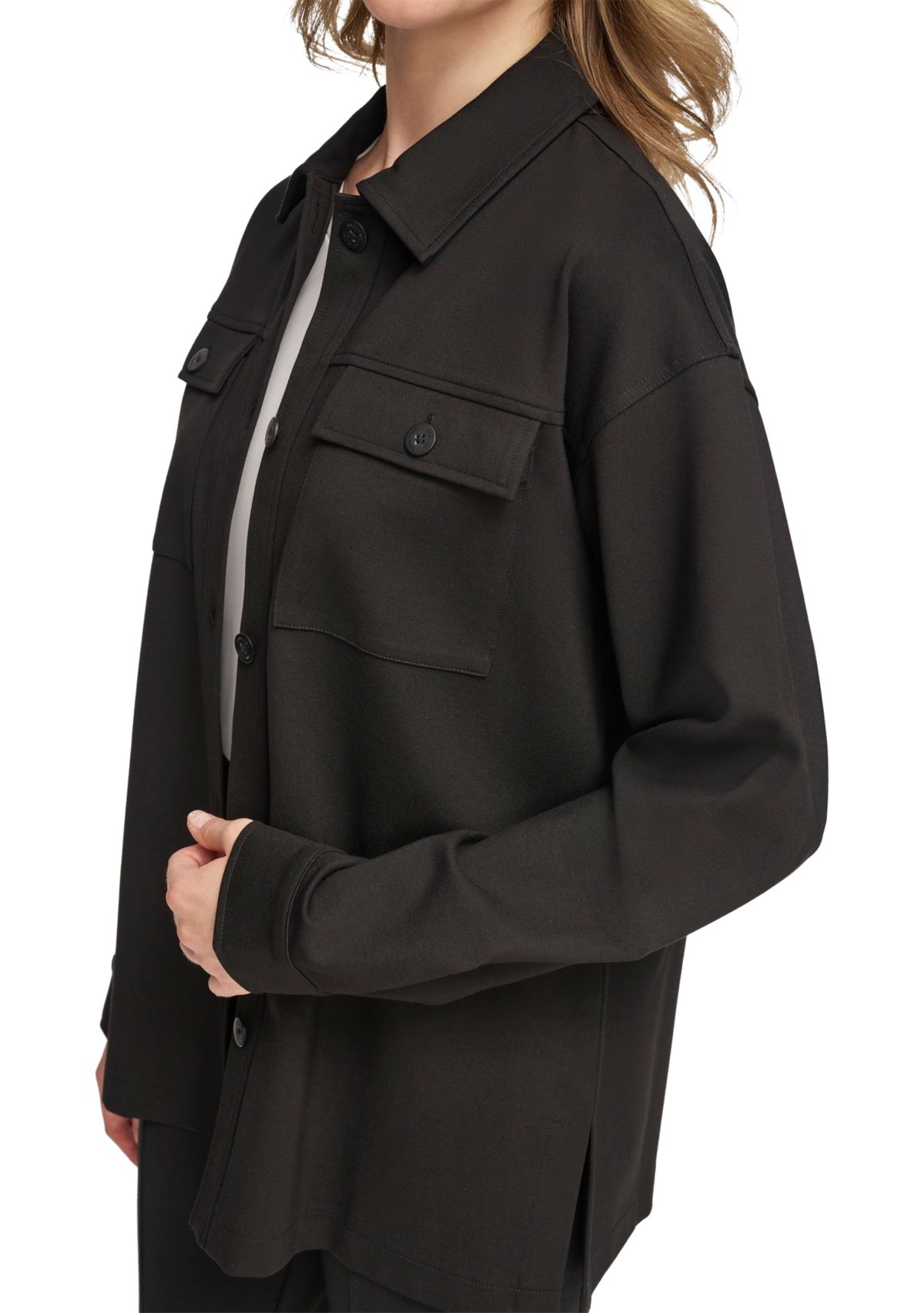 Womens Essentials Ponte Shacket