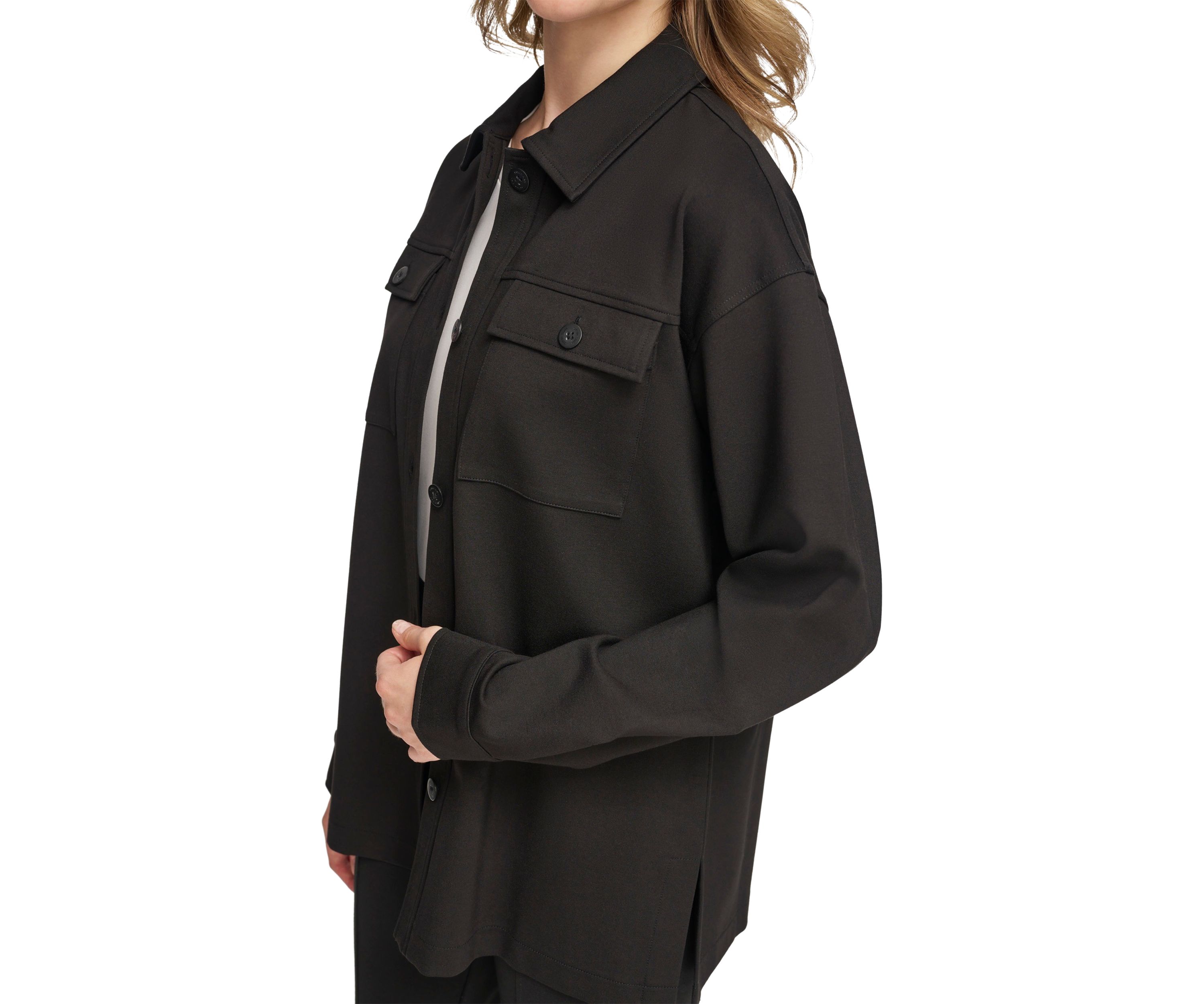 Womens Essentials Ponte Shacket