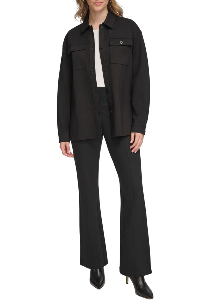 Womens Essentials Ponte Shacket