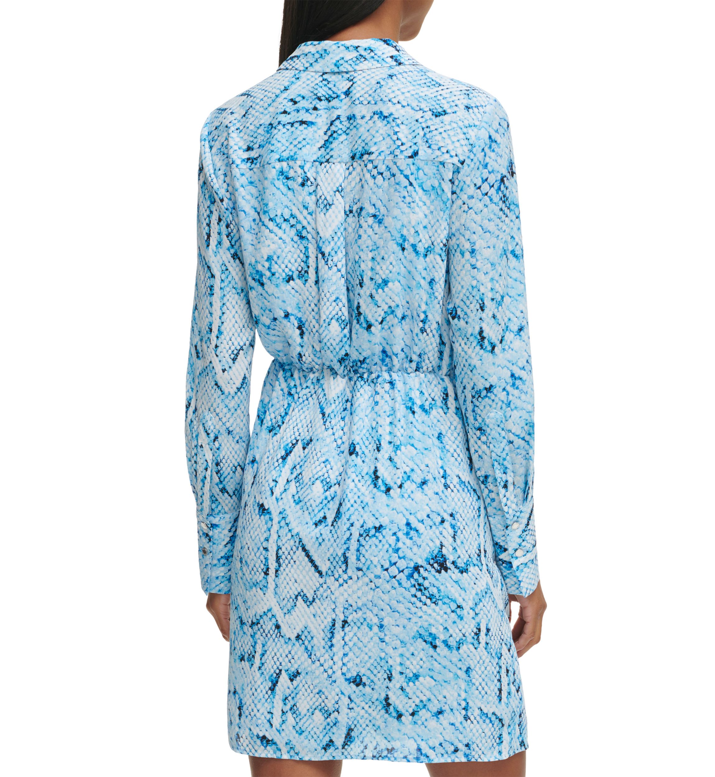 Womens Printed Twist Waist Shirtdress