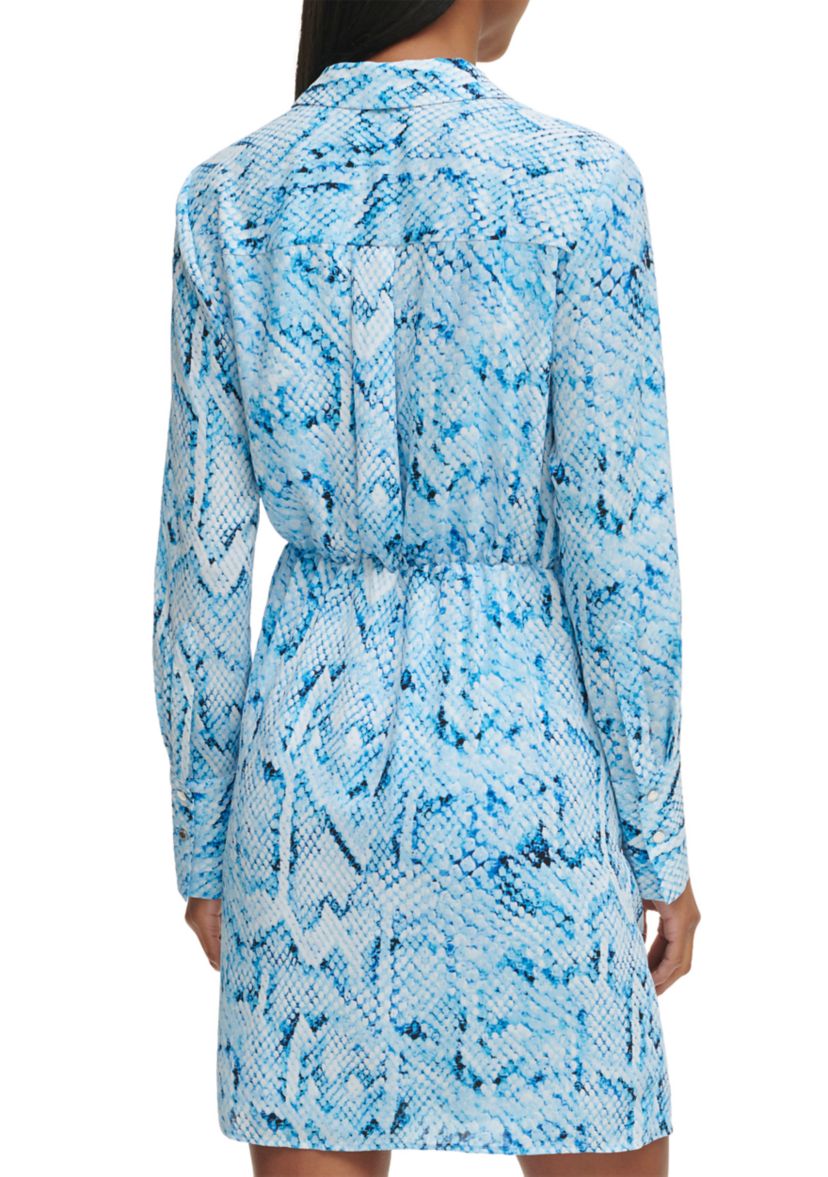 Womens Printed Twist Waist Shirtdress