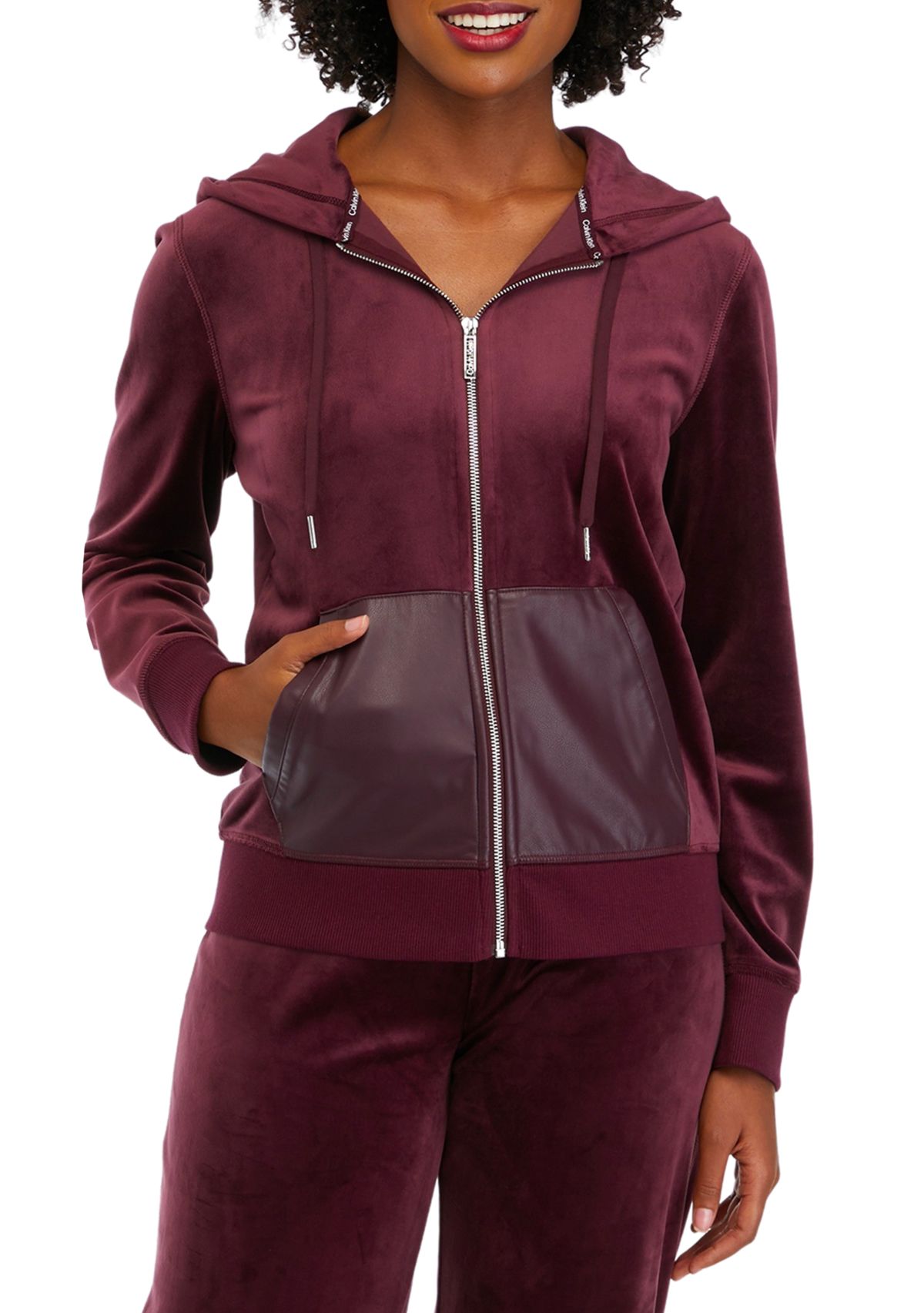 Womens Velour Zip Jacket