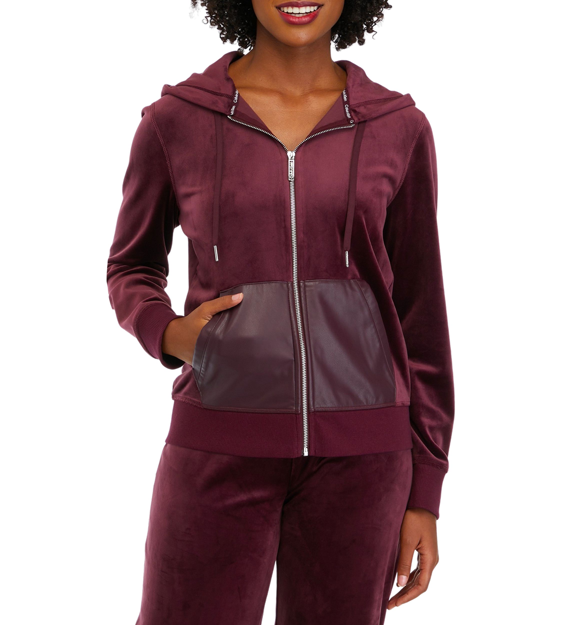 Womens Velour Zip Jacket