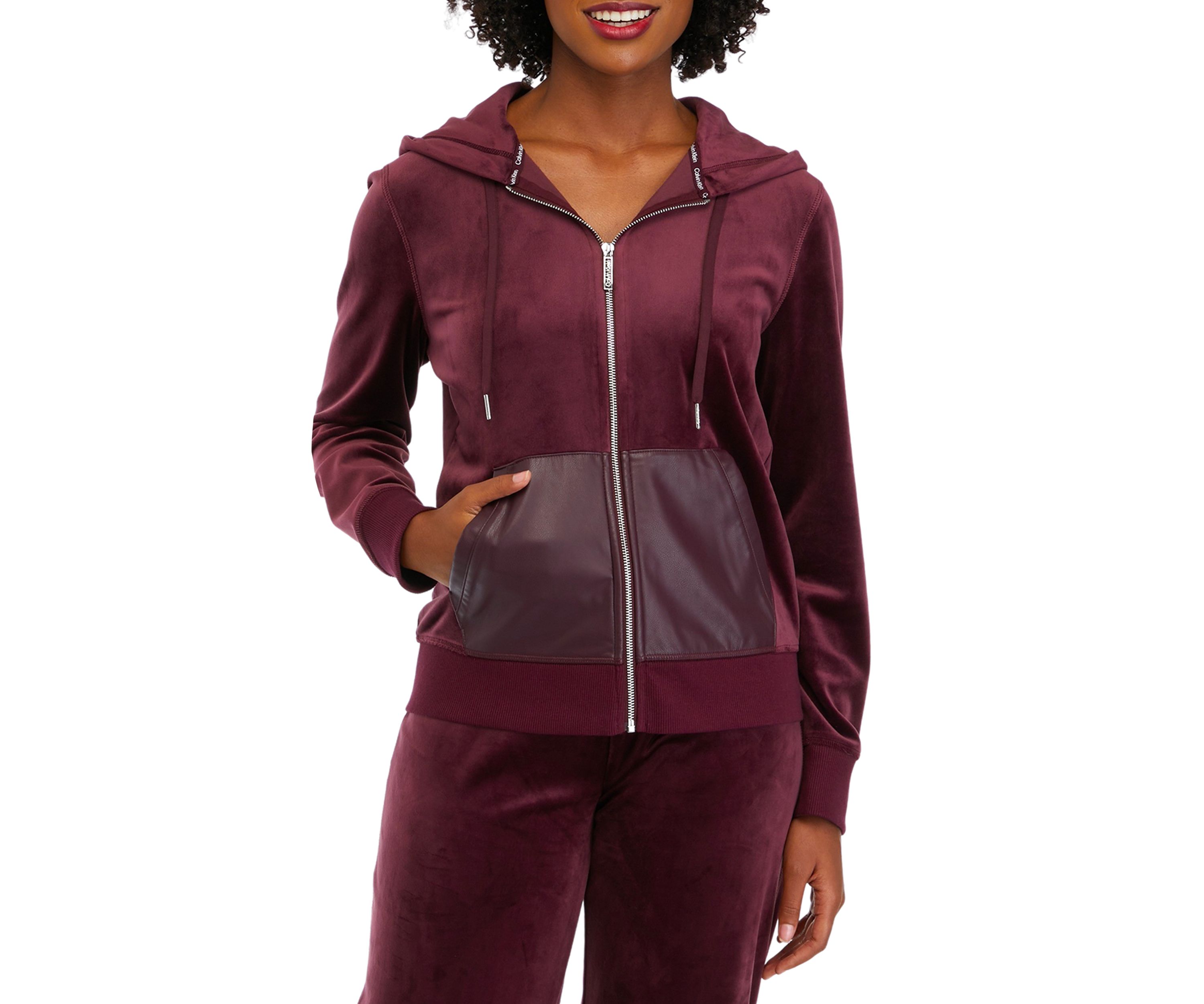 Womens Velour Zip Jacket