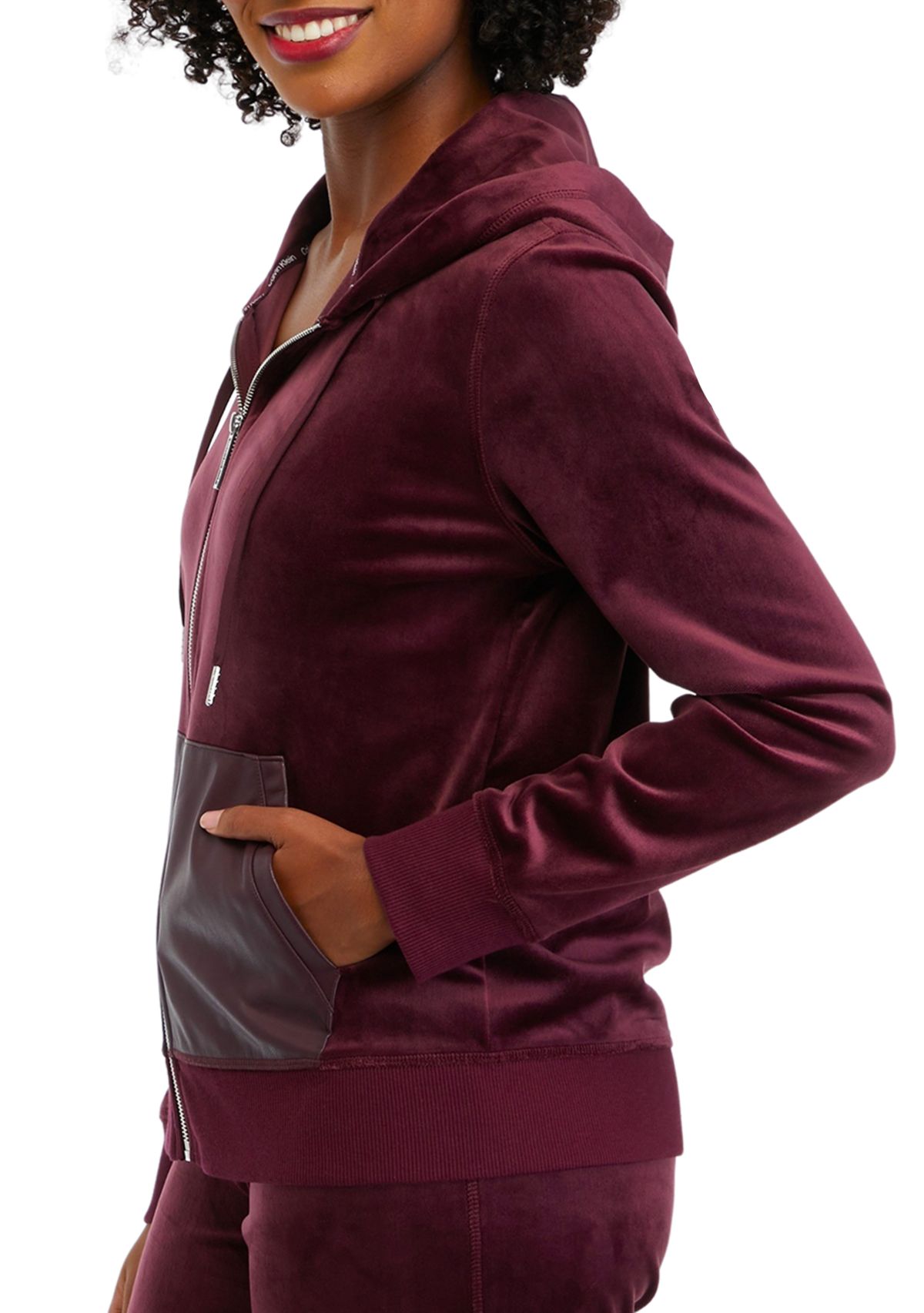 Womens Velour Zip Jacket