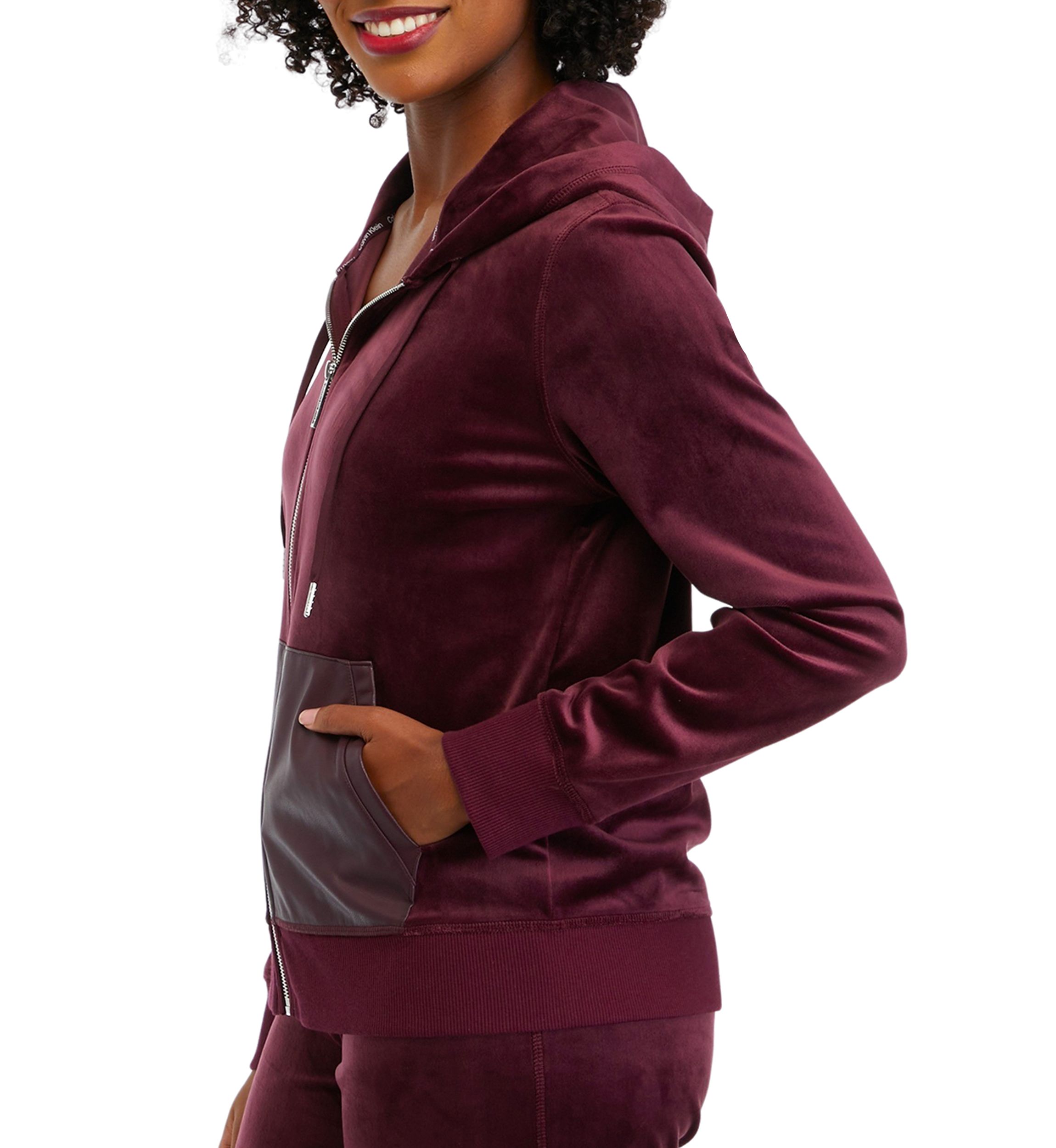 Womens Velour Zip Jacket