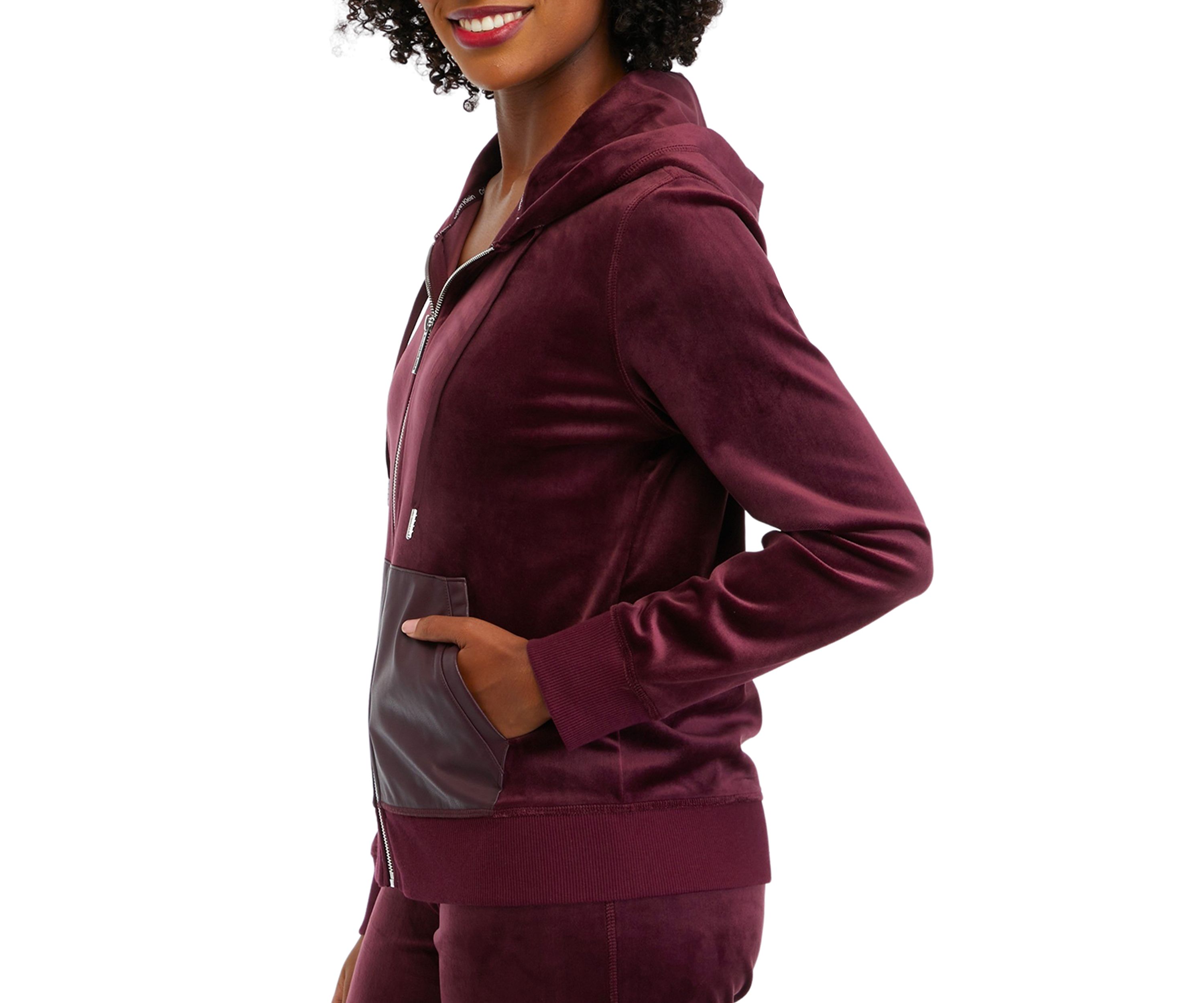 Womens Velour Zip Jacket
