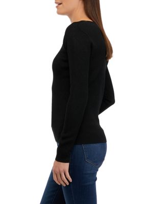 Women's Lurex® Twist Neck Cutout Sweater