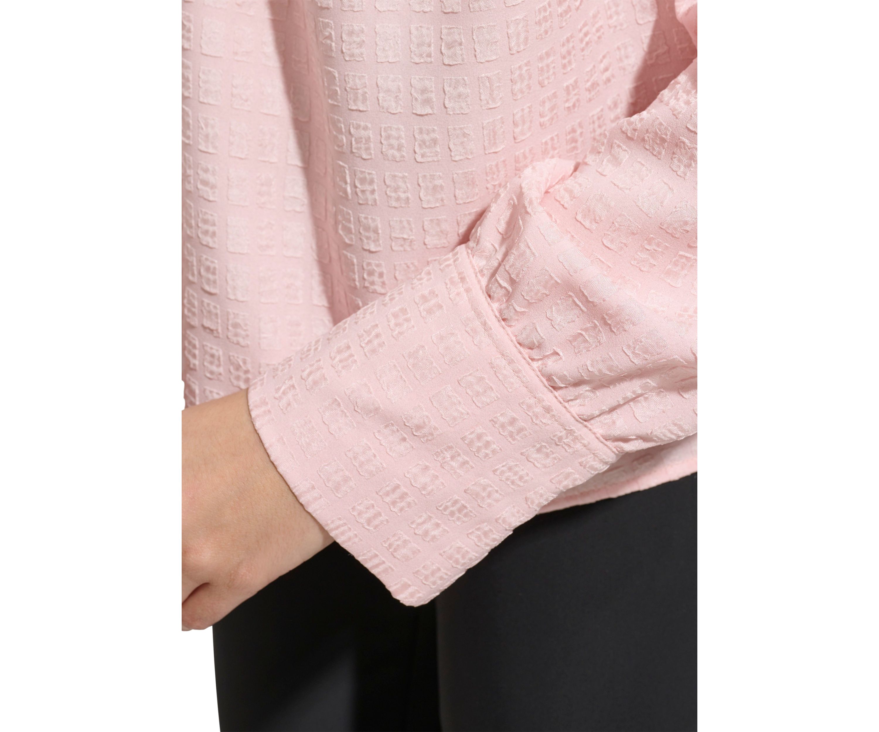 Womens V-Neck Window Pane Blouse