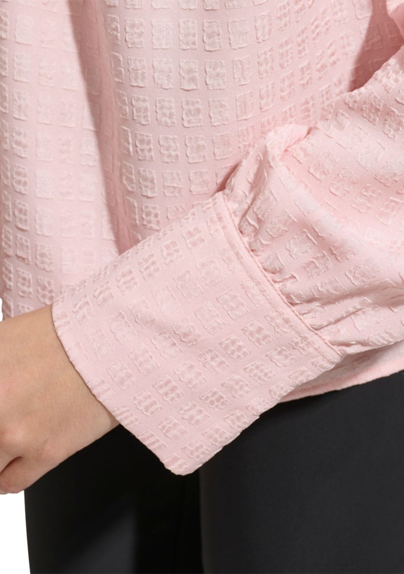 Womens V-Neck Window Pane Blouse