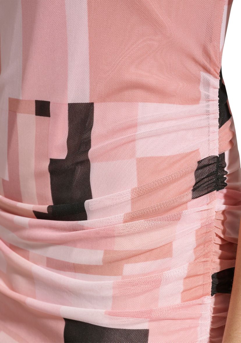 Womens Printed Side Ruched Dress