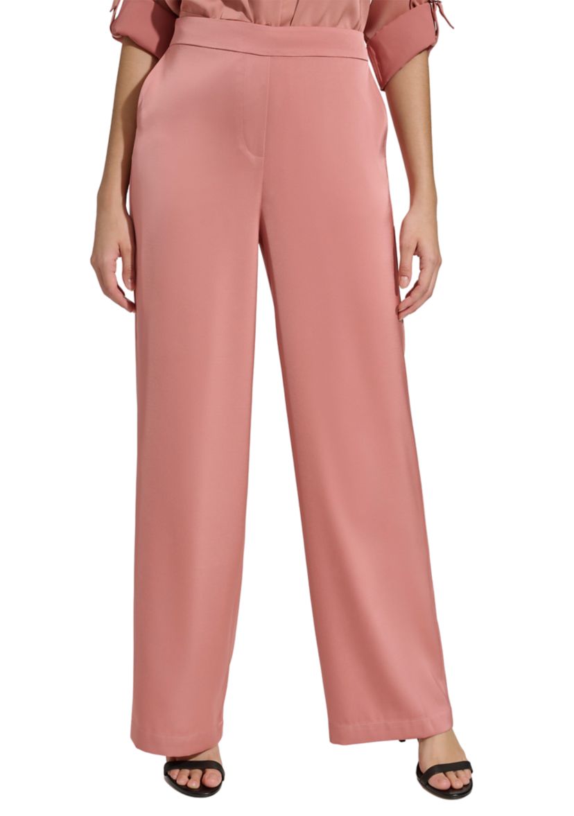 Womens Wide Leg Satin Pants