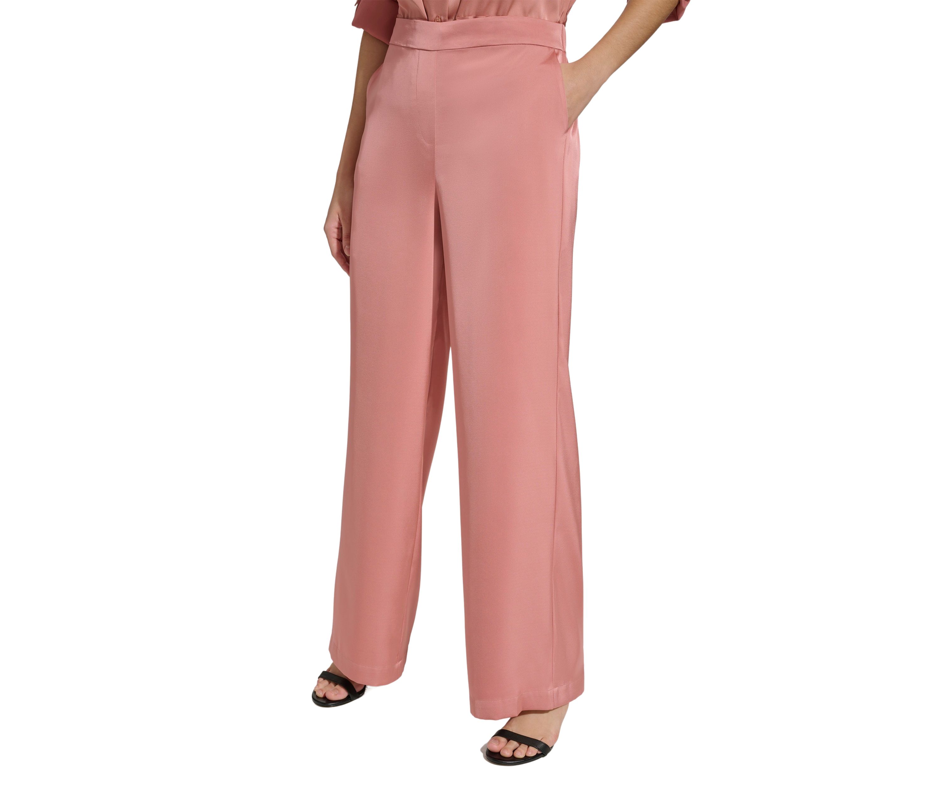 Womens Wide Leg Satin Pants