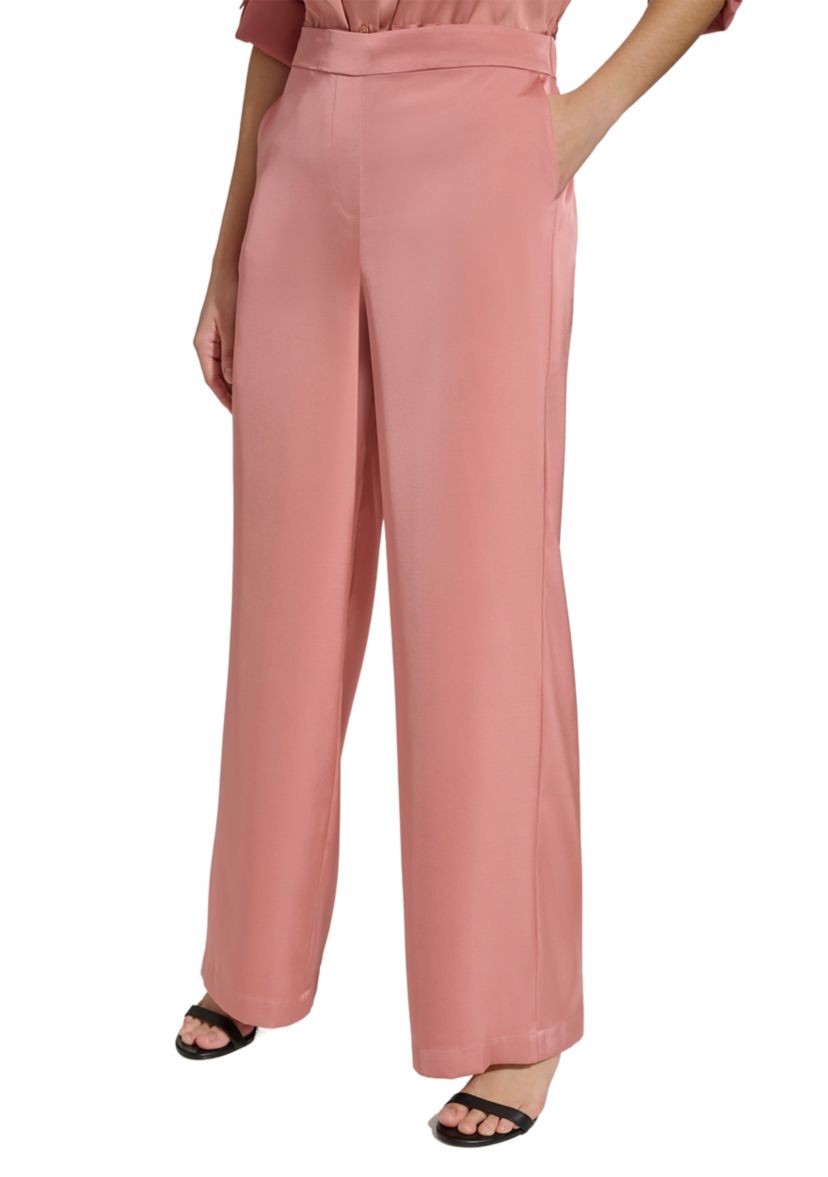 Womens Wide Leg Satin Pants