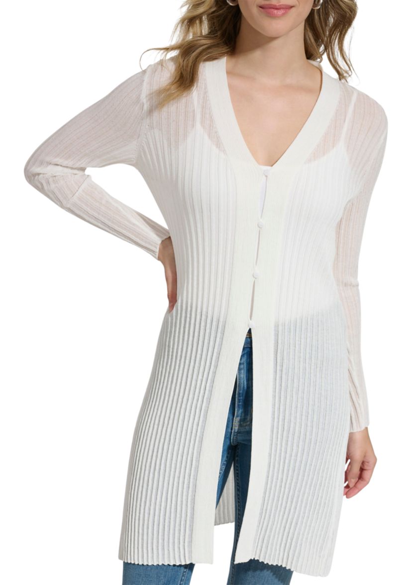 Womens Button Front V-Neck Sweater Knit Cardigan