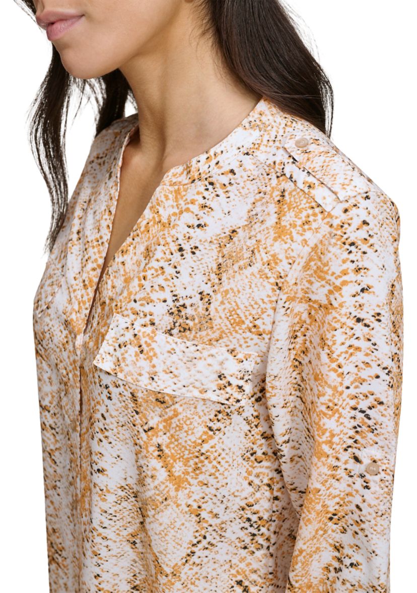 Womens Roll Sleeve Printed Top 