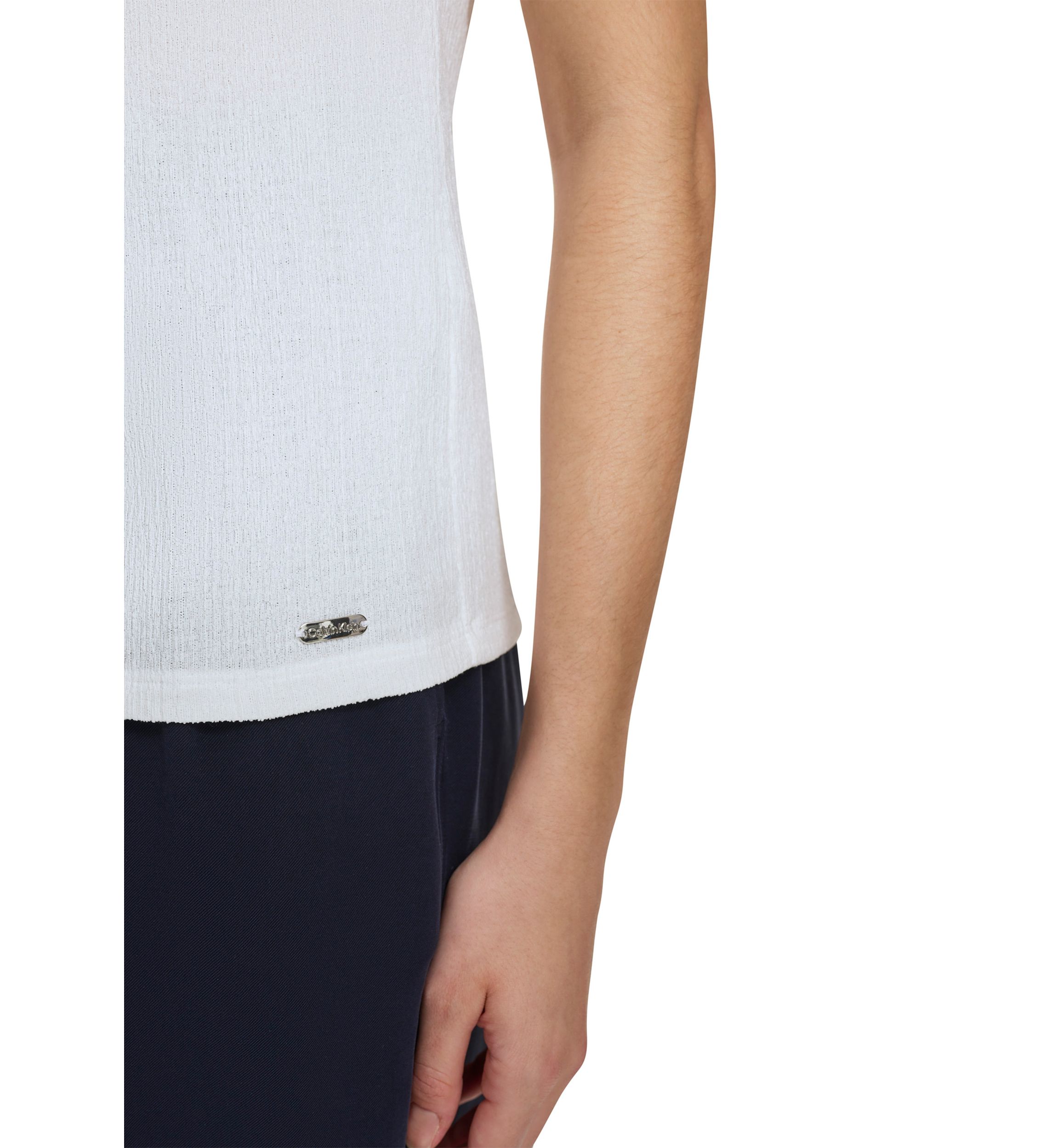 Womens Solid Asymmetrical Textured Knit Top
