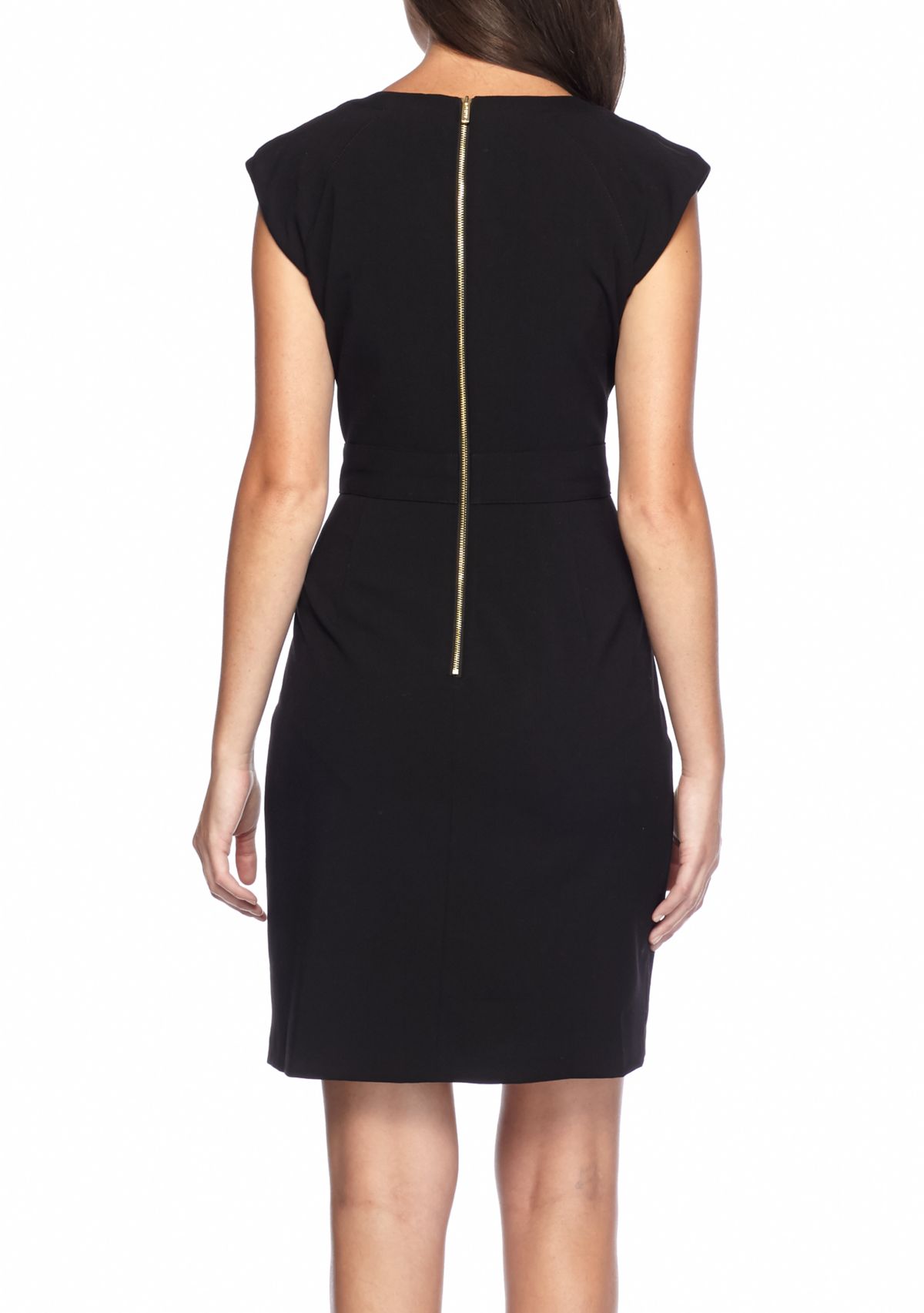Gold Buckle Sheath Dress