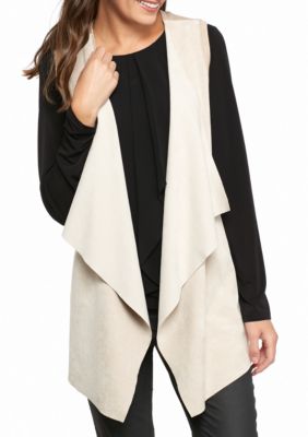 Calvin Klein Faux Suede Drape Vest Belk