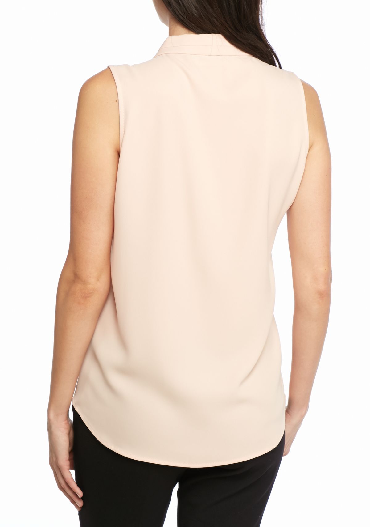 Pleated V-Neck Blouse