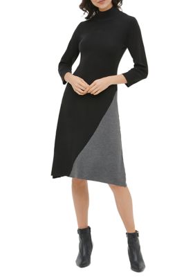 Sprong Onzeker werper Calvin Klein Asymmetrical Color Block Sweater Dress | belk