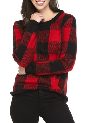 Calvin Klein Long Sleeve Check Sweater | belk