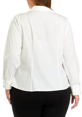 Plus Size High-Low Button-Front Shirt