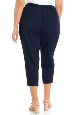 Calvin Klein Womens Plus Size Pull-On Pants W2VKX222