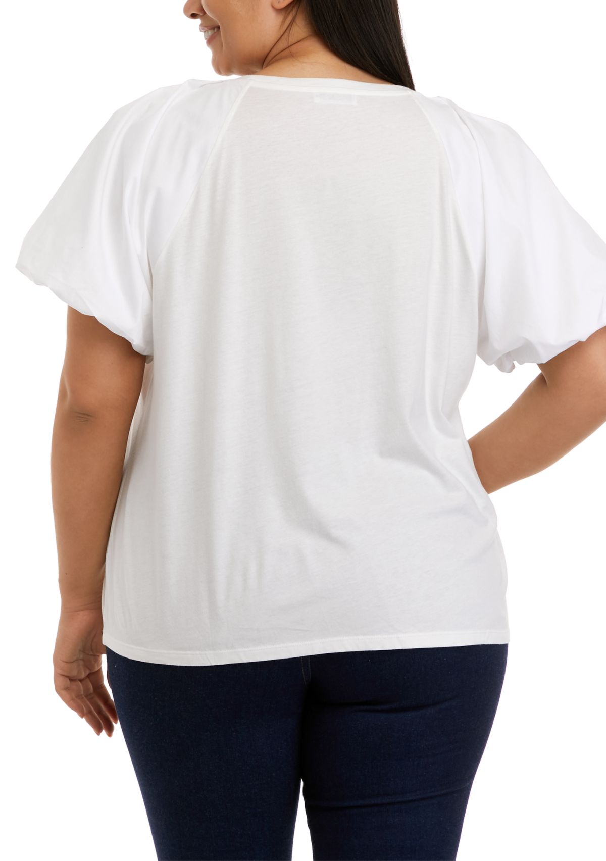 Plus Size Short Sleeve Poplin Top 