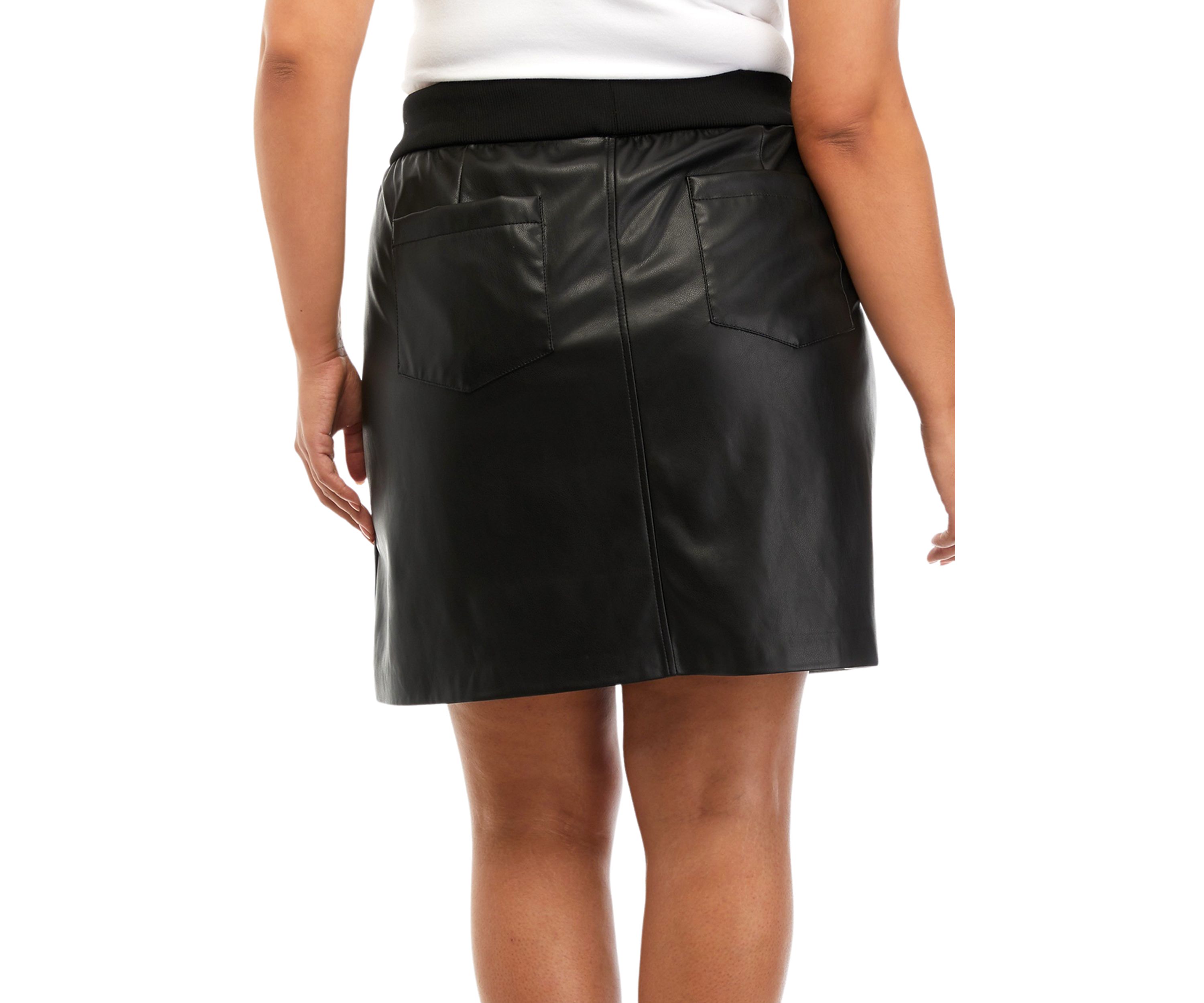 Plus Size Faux Leather Skirt 