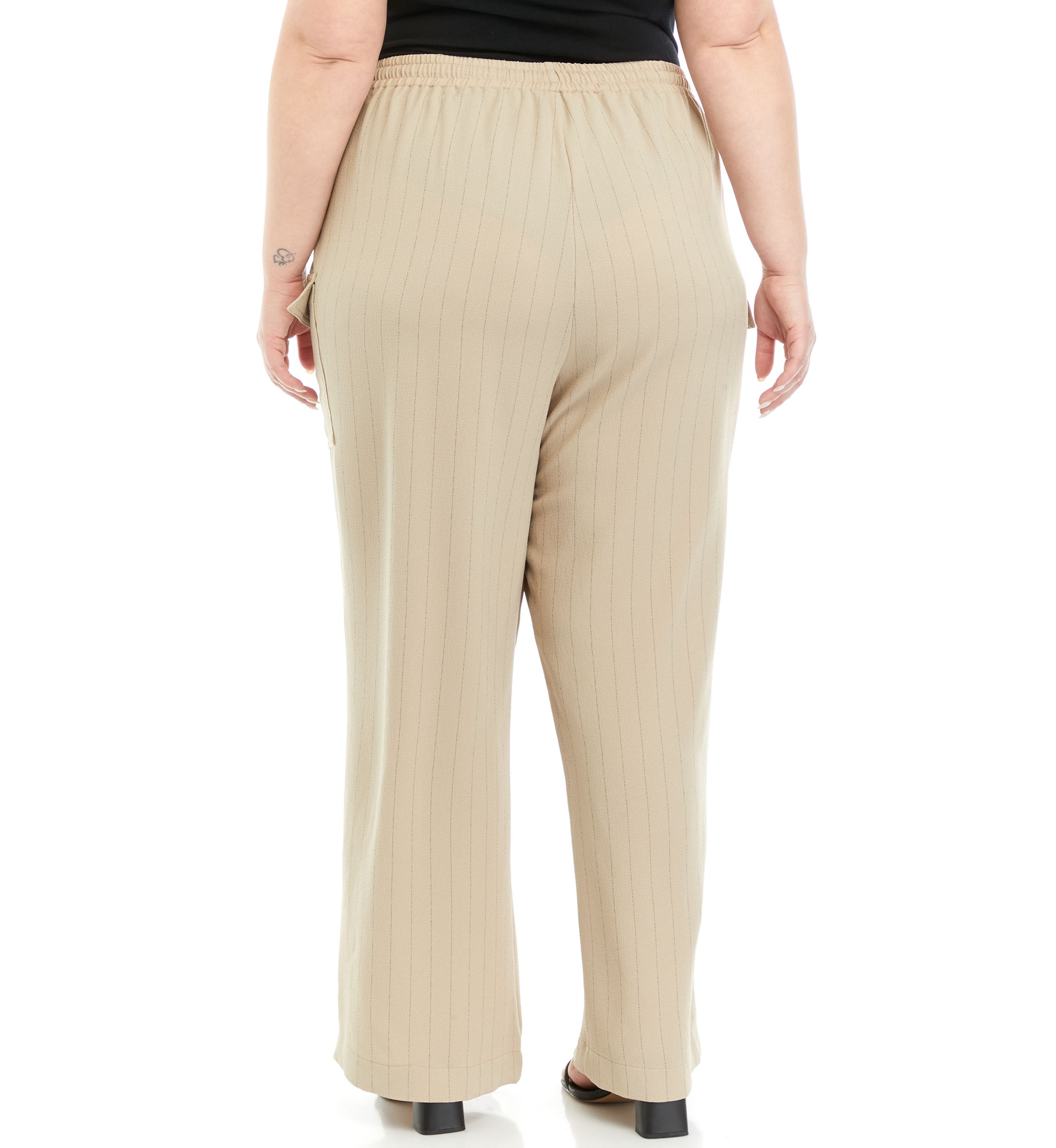 Plus Size Textured Stripe Pants