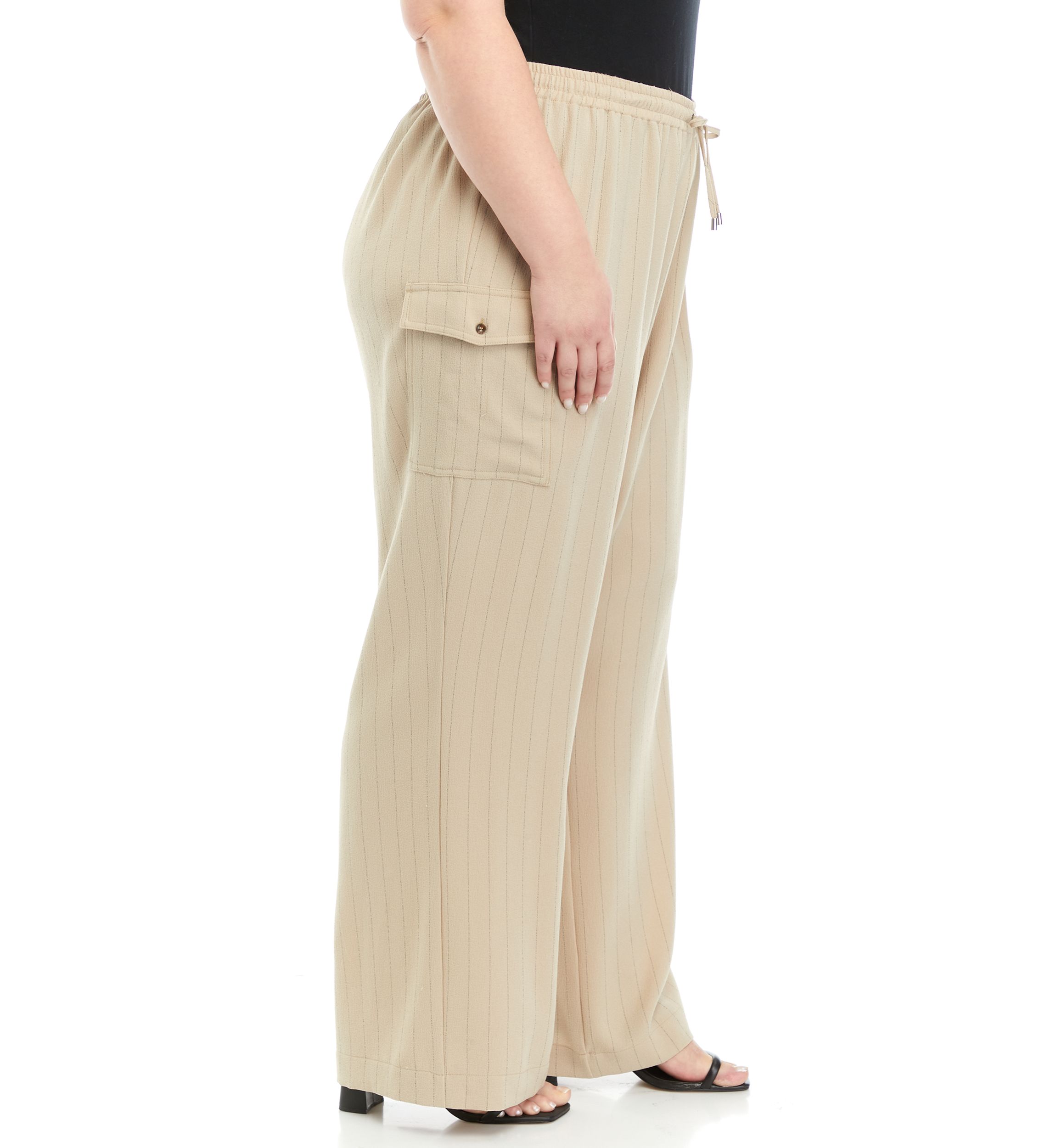 Plus Size Textured Stripe Pants