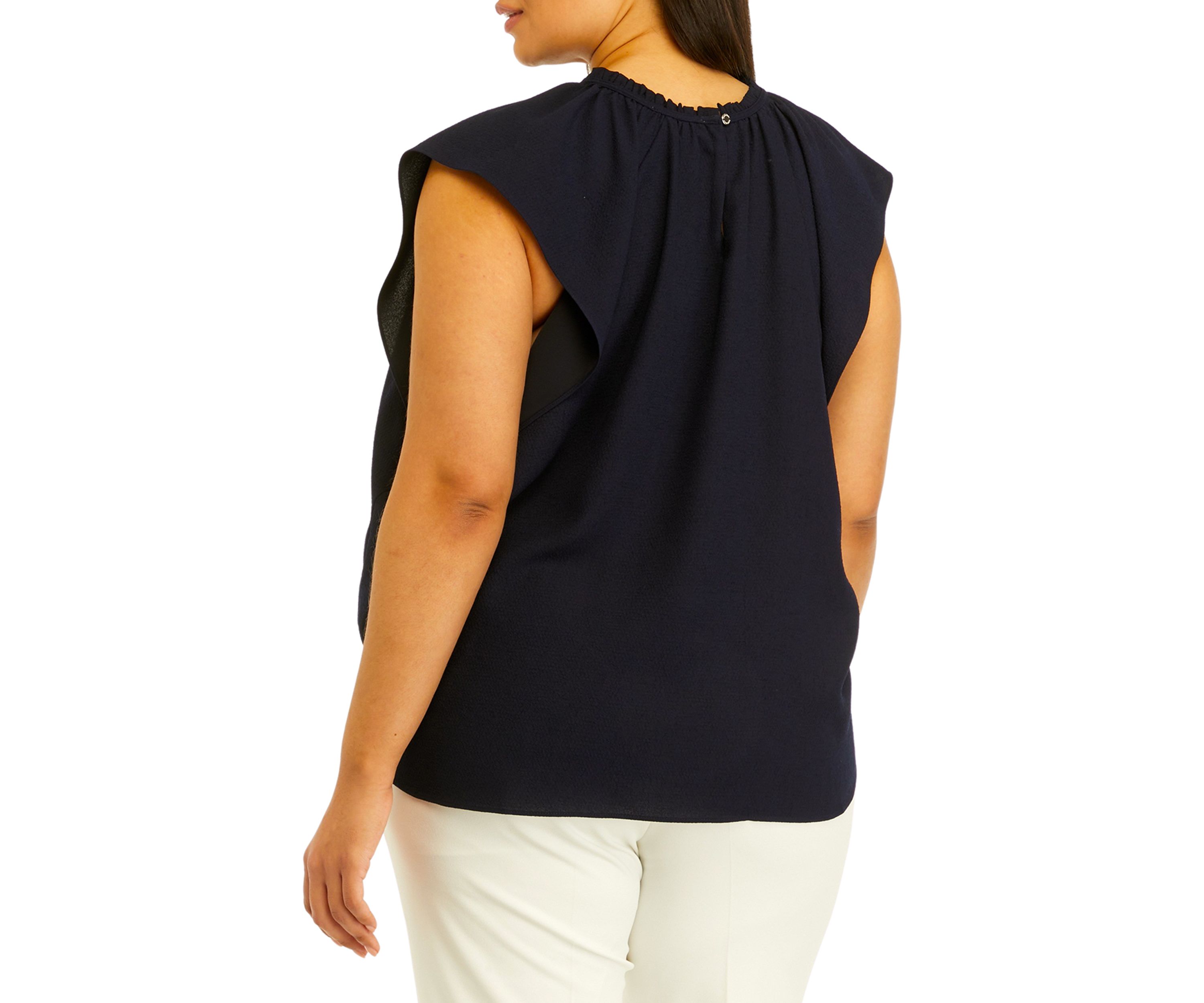 Plus Size Textured Woven Top 