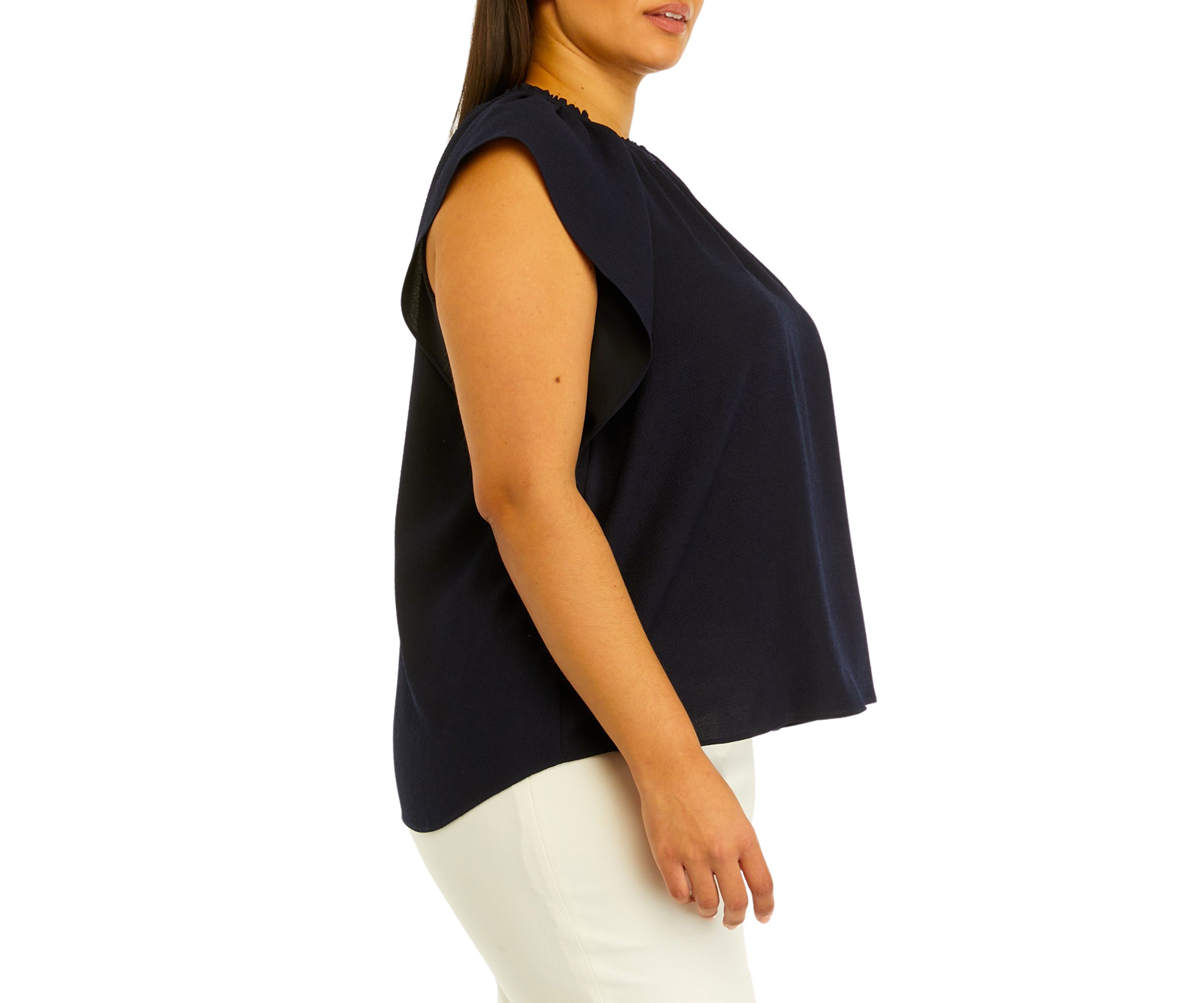 Plus Size Textured Woven Top 
