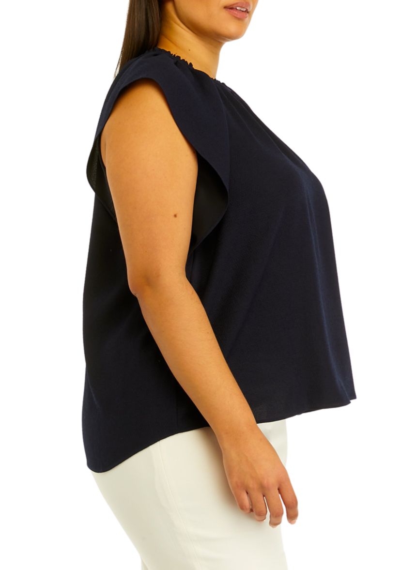 Plus Size Textured Woven Top 